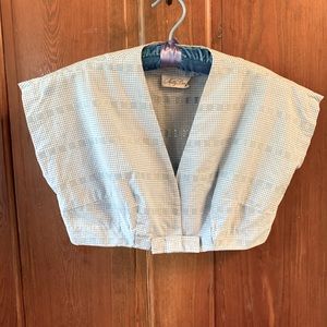 Rare Vintage 1950s light blue shrug/crop top with silver details by Nelly Don.
